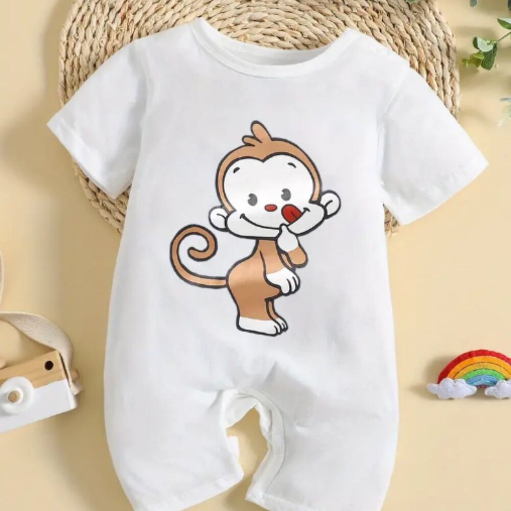 Temu Unisex Romper with Monkey - Size: 12 months